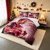 "Football Player Illustration Bedding Set Design - Red Bedding Set (1 Duvet Cover, 2 Pillowcases, Duvet Not Included) Sofas"