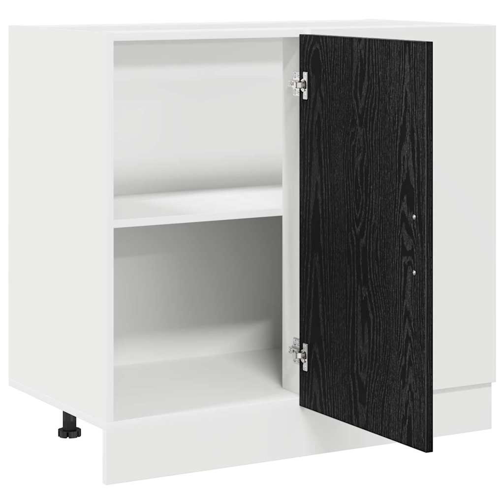 Kitchen Corner Base Cabinet Black Oak Effect 86 x 46 x 81.5 cm