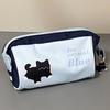 Blue Black Cat Pencil Case - Cute, Large Capacity Student Stationery Bag