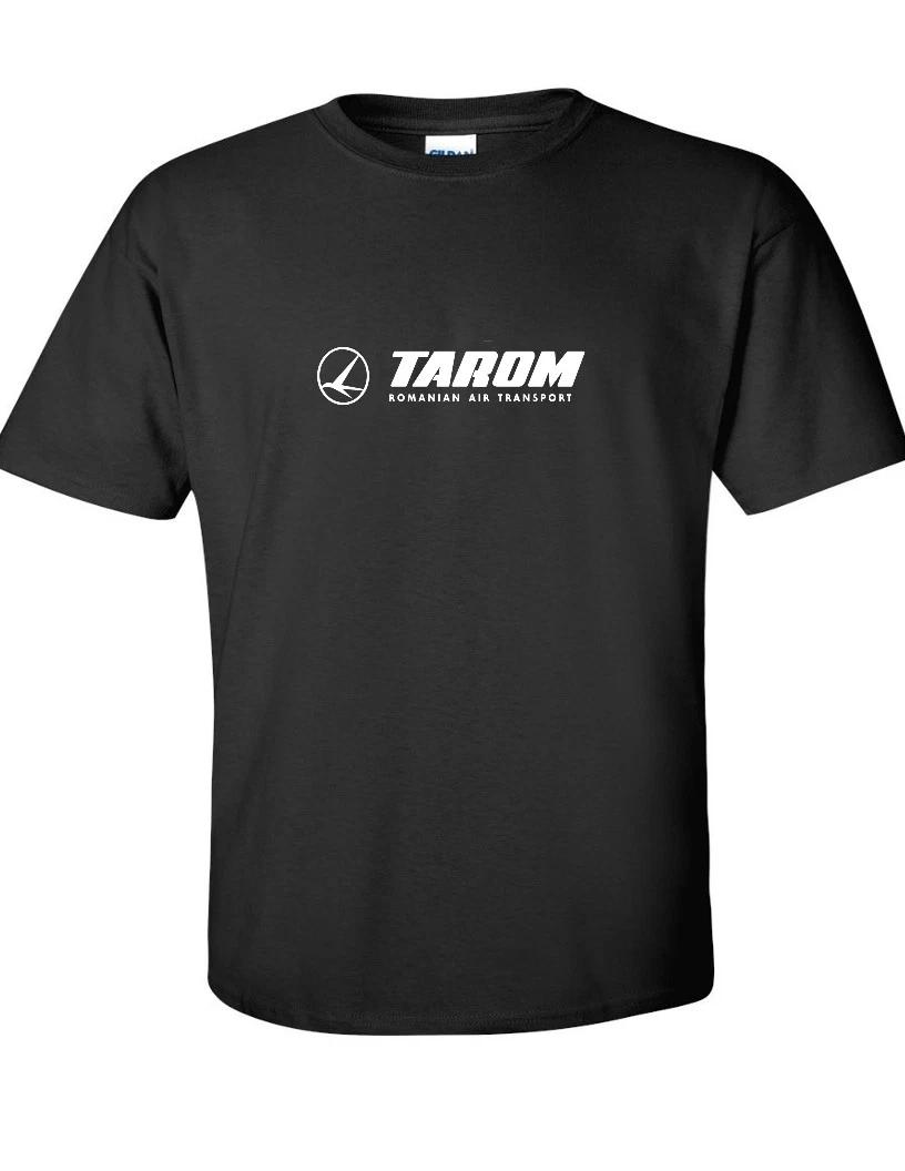 

Tarom White Logo Tee Shirt Romanian Transport Airline Cotton Black T-Shirt L