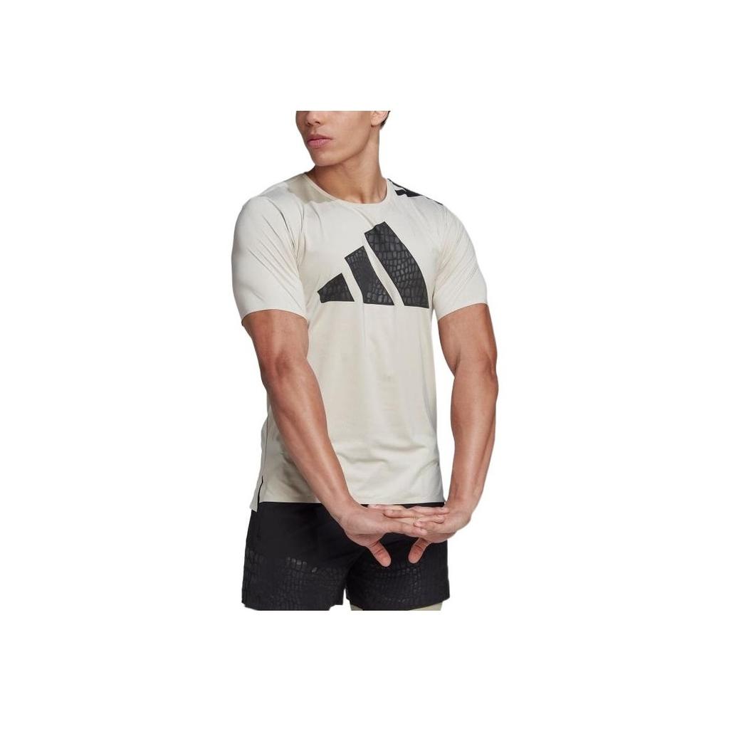 Adidas Logo Print Crew Neck Short Sleeve T-Shirt Men Tops White HD6403