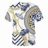 Crystal Necklace Pattern T-shirt Leopard Jewelry 3D Printing T Shirt Round Neck Short Sleeves Summer For Men Street Fashion Tee