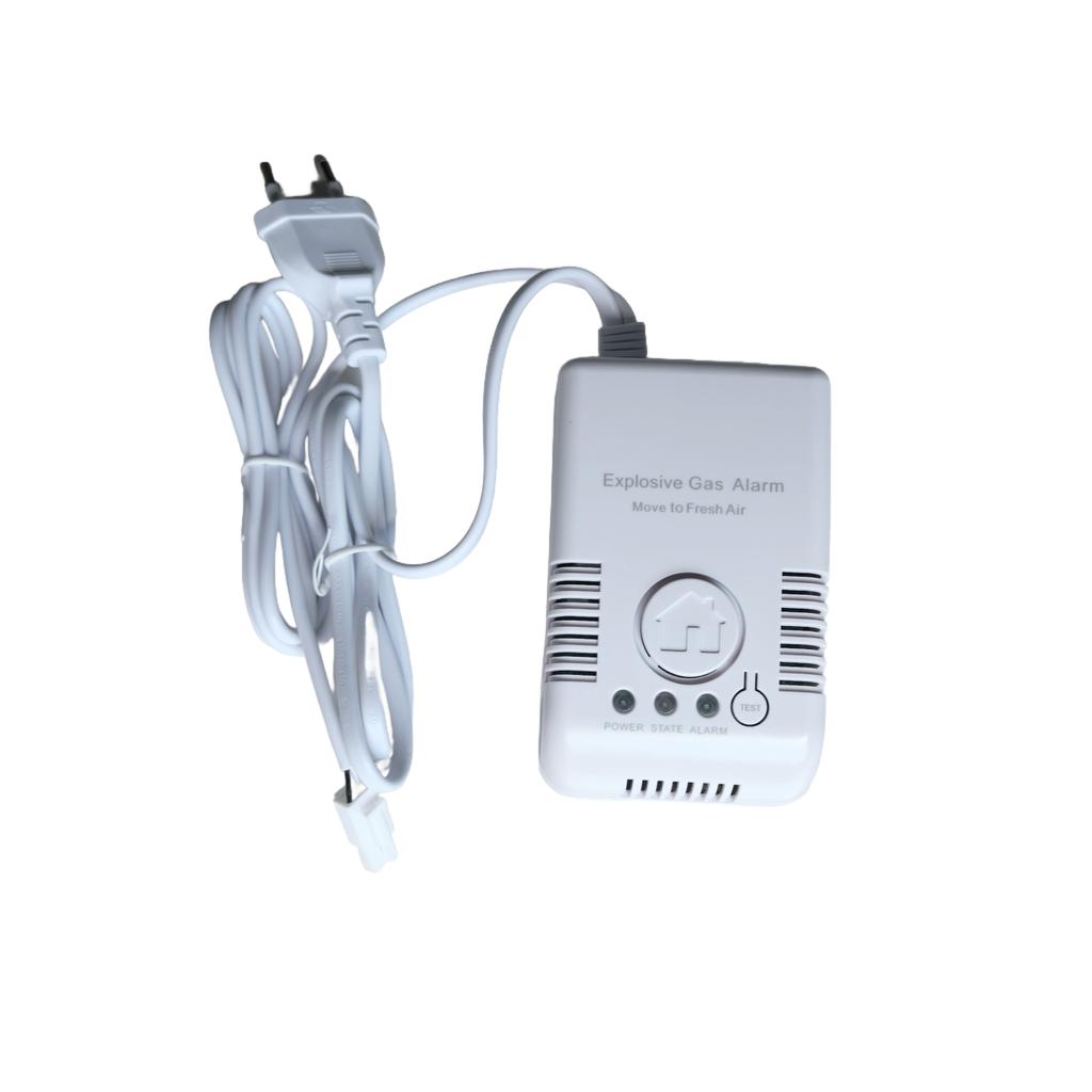 EU/US Plug Gas Leak Alarm Detector with DN15 Copper Valve | Natural Gas LPG Methane Sensor with Auto Shut Off