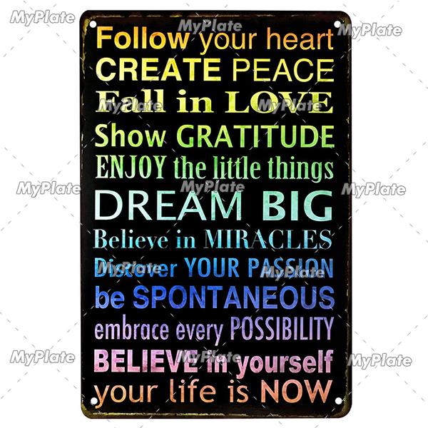 [MyPlate] LOVE Metal Sign Vintage Plaque Tin Sign Plate Wall Decor For Bar Club Man Cave Art Painting Gift