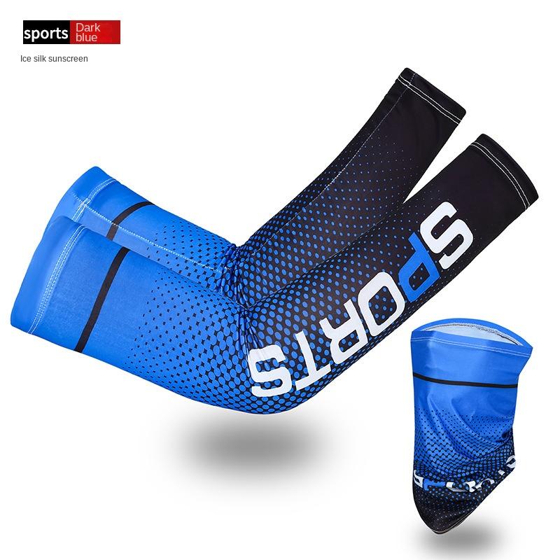Latest Ice Silk Sleeve Sunscreen Cuff UV Sun Protection Arm Sleeves Anti-Slip Men and Women Long Gloves Outdoor Activity Cool Sport Biking