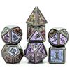 Cusdie Metal Glitter Dices DND 7Pcs Frame Solid D&D Dice D4-D20 Polyhedral Dice Set for Role Playing Game Pathfinder TRPG