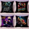 Band D-Daft Punk Cushion Cover Soft Short Plush Double-Sided Printing Home Decor Machine Washable Pillow Case Gift