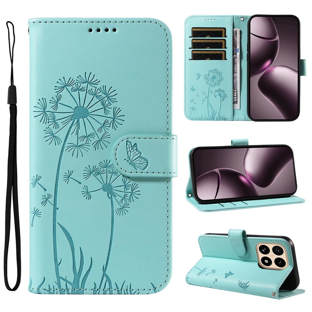 Embossed Dandelion Magnetic Flip Case for Xiaomi 17 17T 15T 15 14T 14 13T 13 12T 12 11T 11 Lite Pro Ultra Premium Leather Cover