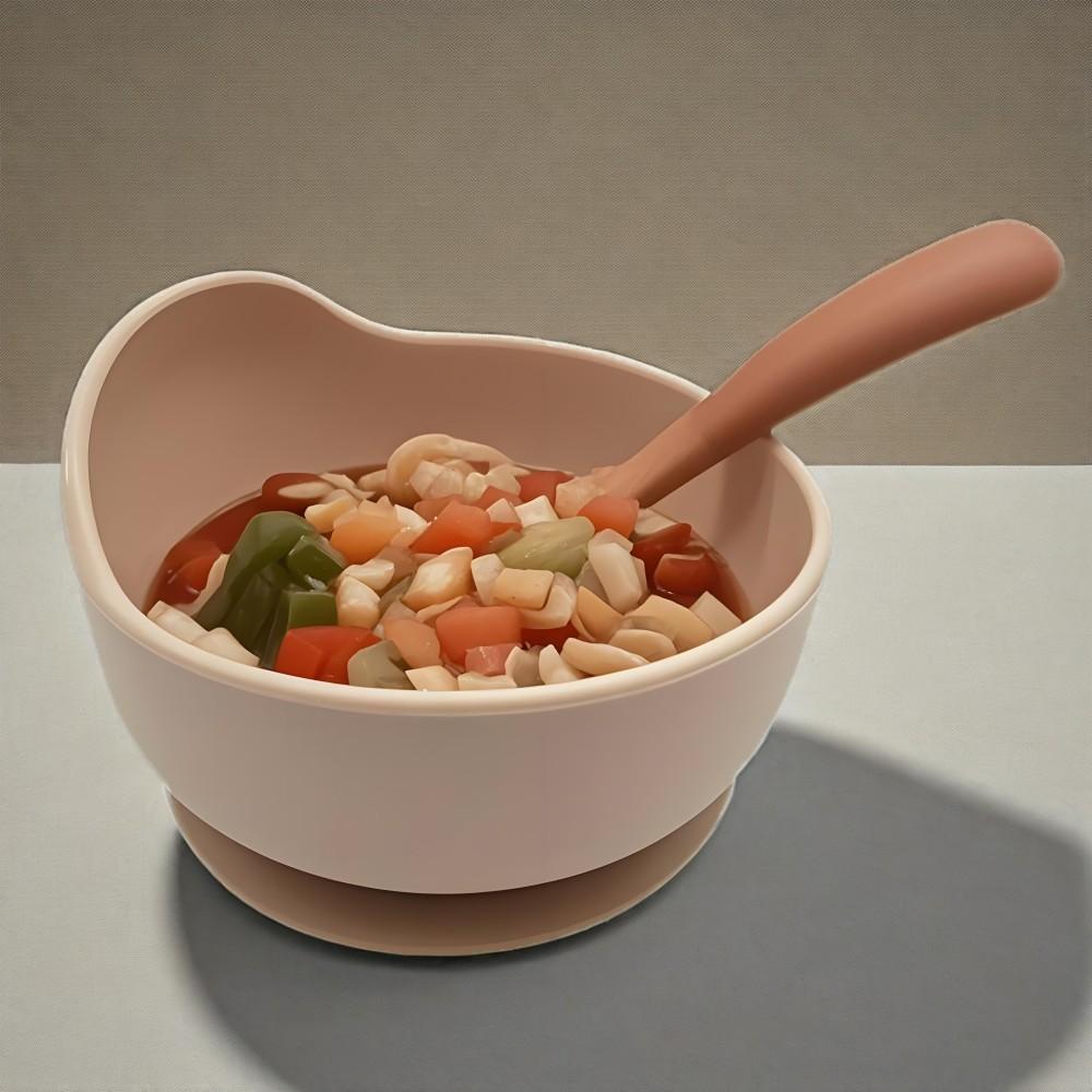 Non-Toxic Children Silicone Suction Cup Bowl Feeding Tableware Infant Non-Slip Training Learning To Eat Bowl Baby Complementary Bowl
