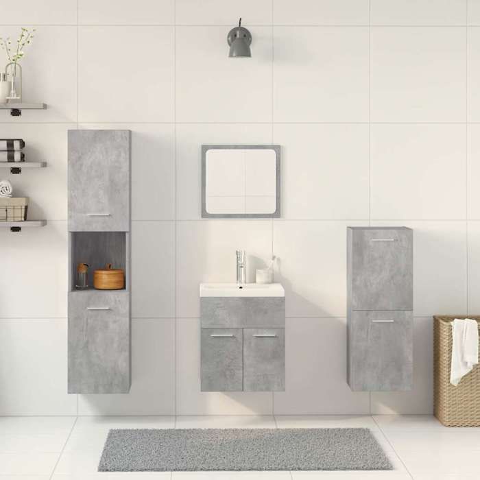 VidaXL Ensemble de meubles de salle de bain 5 pcs gris béton 3324895