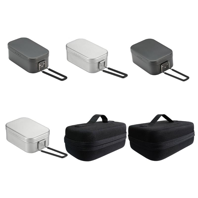 Aluminum Camping Lunch Box Bentos Container With Folding Handle Portable Bentos Box Pressure Relief Lunch Box Enduring