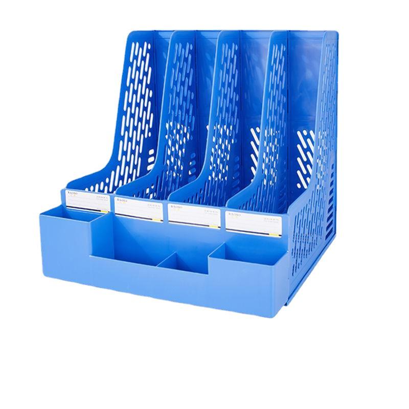 Four-Tier A4 Document Organizer with Pen Holder - Desktop File Holder Tray and Storage Rack