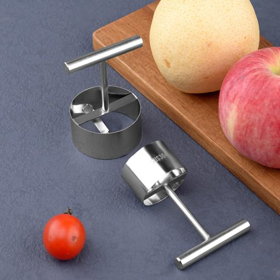 Fruit Core Puller Anti-slip Cozy Grip Food Grade Stainless Steel Fruit Corer Punching Silver Color Peach Pear Core Remover Tool Kitchen Gadgets