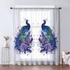 1pc Beautiful Blue Peacock Cartoon Sheer Curtain Suitable for Living Room, Bedroom, Dining Room, Hallway, Office, Gym, Kitchen