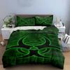Green Biohazard Symbol Design Bedding Set (1 Duvet Cover, 2 Pillowcases, Duvet Not Included) Sofas