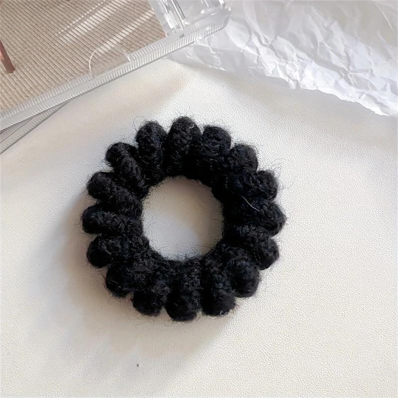 Neue Wolle Telefonkabel Scrunchies Spiralform Haargummi Einfarbig Gummibänder Elastisches Haarband Damen Haarschmuck