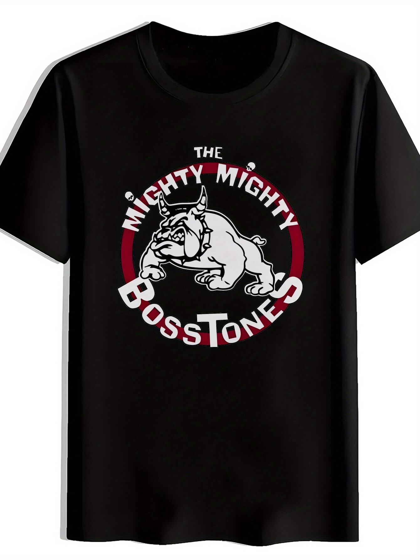 Vintage Rock Band Graphic T-shirt - Black Short Sleeve Round Neck Tee with Bulldog & THE MIGHTY MIGHTY BOSSTONES Print XXXL