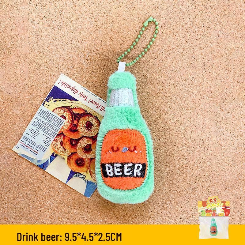 Plush Food Doll Charms: Cute Keychain Ornaments with Squeaky Small Dolls