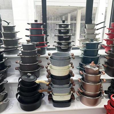 DESSINI 10-Piece Non-Stick Cookware Set: Frying Pan, Soup Pot, Aluminum Pot, Maifan Stone, Stew Pot.