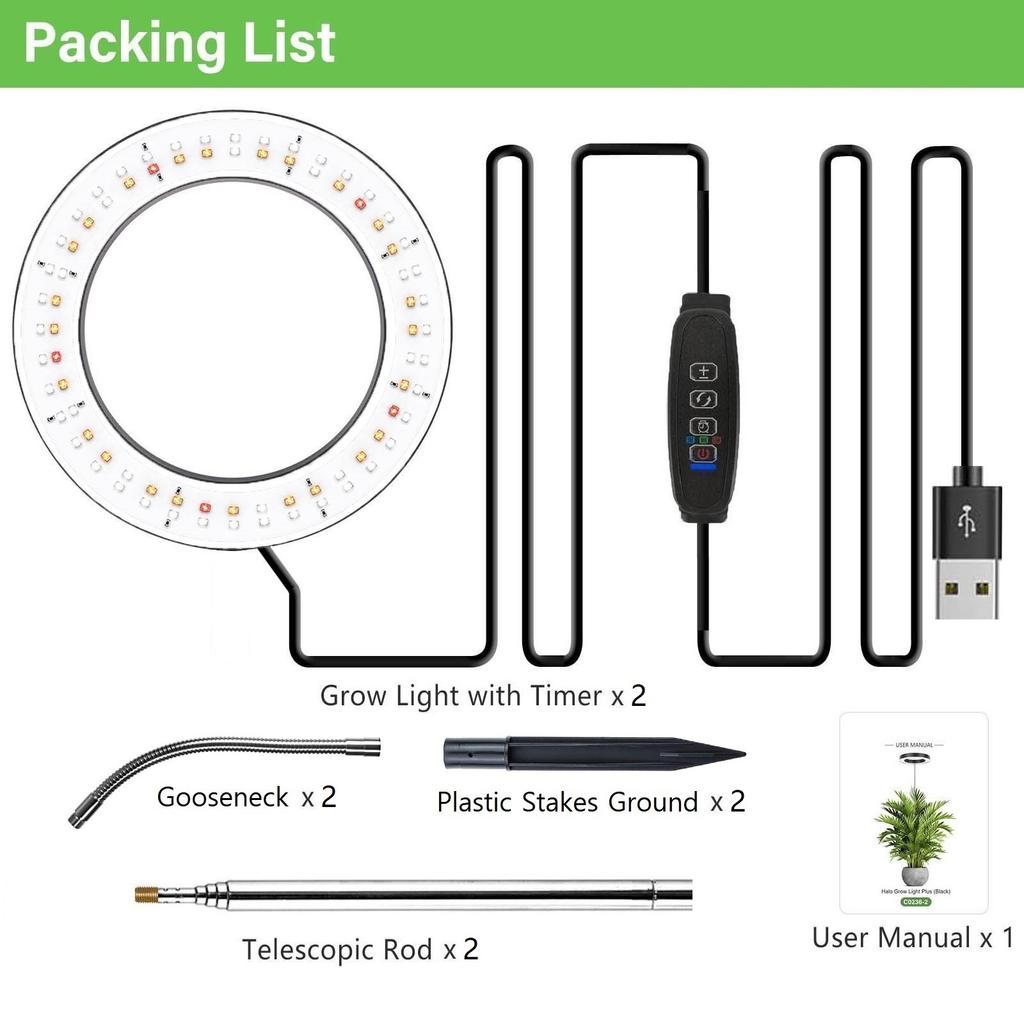 Xiaomi Museluce Grow Lights for Indoor Plants, 72 LEDs Full Spectrum Grow Lamp,Auto 3/9/12H Timer, 34-160cm Height Adjustable