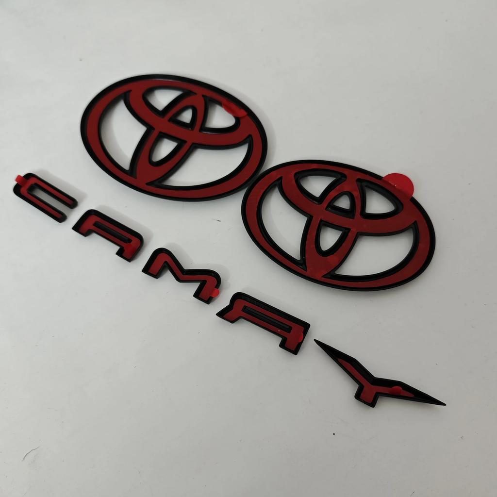 Suitable for 2024 2025 9th Generation Toyota Camry Hood Badge Trunk Badge OVERLAY Modification Gloss Black Matte Black