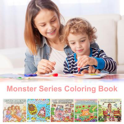 Meow Life Coloring Book Happy Cat Moments Illustrations Single-Sided Pages Cute Feline