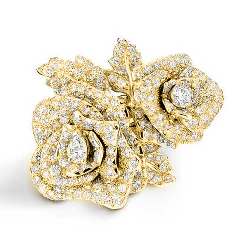 

Huitan Великолепное женское кольцо на палец в виде цветка розы с блестящим кубическим цирконием, эстетичные женские аксессуары для юбилейной церемонии 10