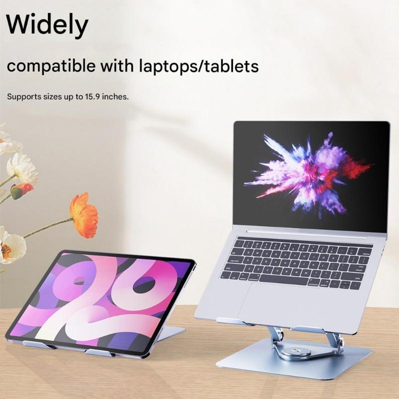 Tablets Holder Stand 360 Degree Rotatable Portable Foldable Desktop Bracket Support For Tablets Laptop Desktop Holder