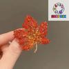 Rhinestone Maple Leaf Brooches For Women Men Fashion Elegant Corsage Festival Party Badge Pin Clothing Jewelry Accessories