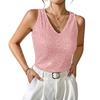 Damen Sexy Pailletten Tanktops Frühling Sommer Mode Glitzernde Ärmellose Shirts Party Glitzer Rundhals Tops Ausgehen