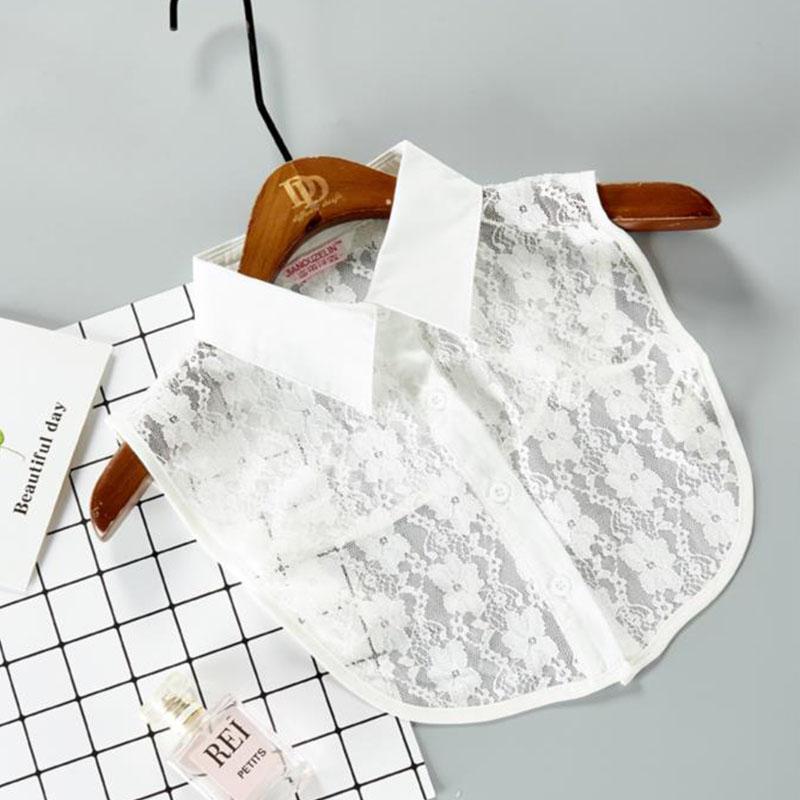 White Fake Collar Shirt For Children False Collar Blouse Lace Kids Peter Pan Collar Detachable Lapel Half Shirt Boys Faux Col