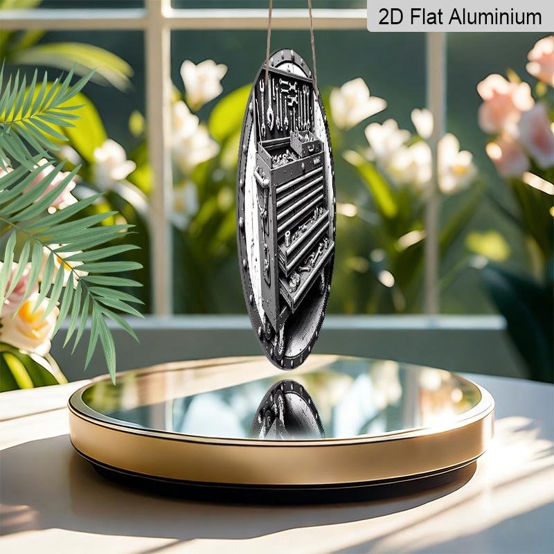 2D Flat 1pc Aluminum Decorative Piece, Toolbox Style 7.87 inches × 7.87 inches Perfect for decorating bars, kitchens, cafes, family rooms, living