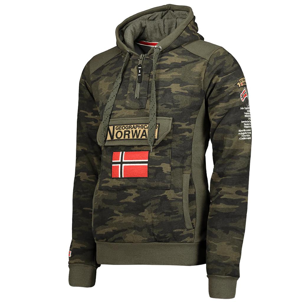 Bluza męska Geographical Norway GYMCLASS MEN CAMO 100 (WT1663H/GN/MILITAIRE KAKI)