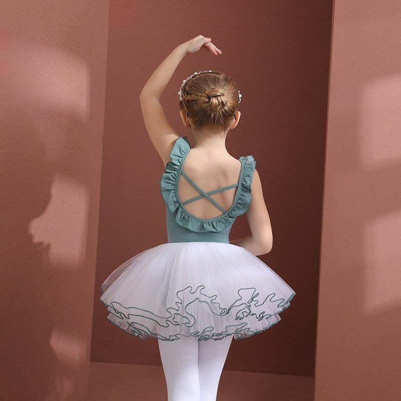 Dětské taneční oblečení, Letní dívčí cvičební oblečení, Bavlněné dětské baletní sukně, Dívčí taneční sukně, Taneční oblečení