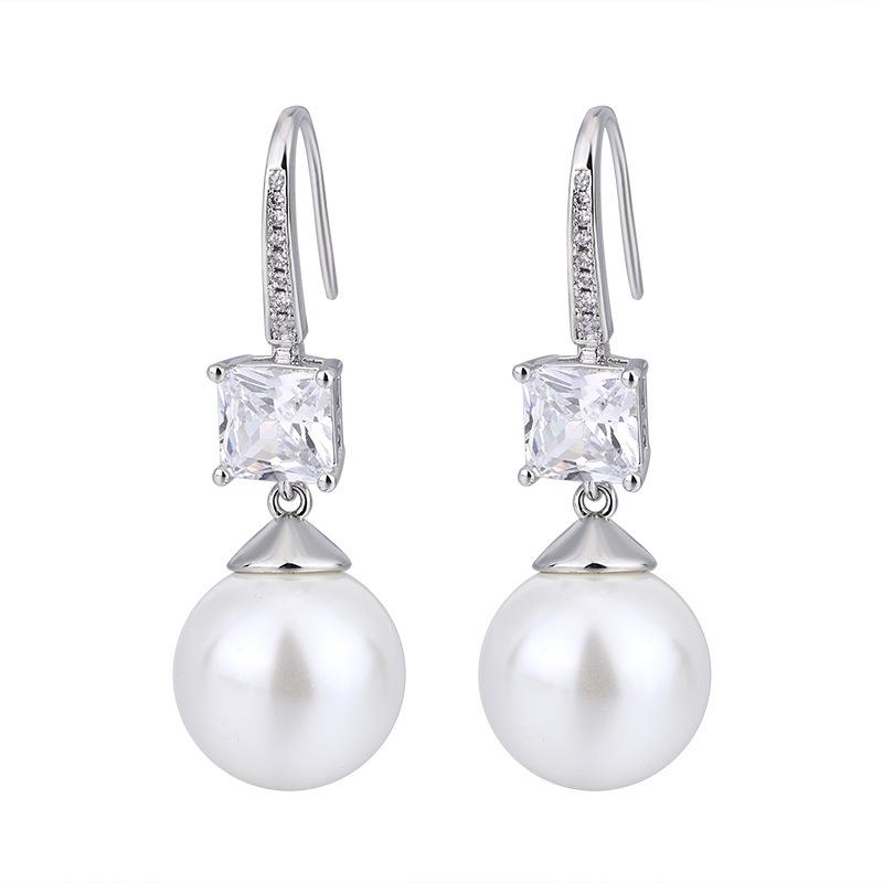 Jewelry Copper Bottom Gold-Plated Pearl Earrings Stud Earrings Female 14Mm