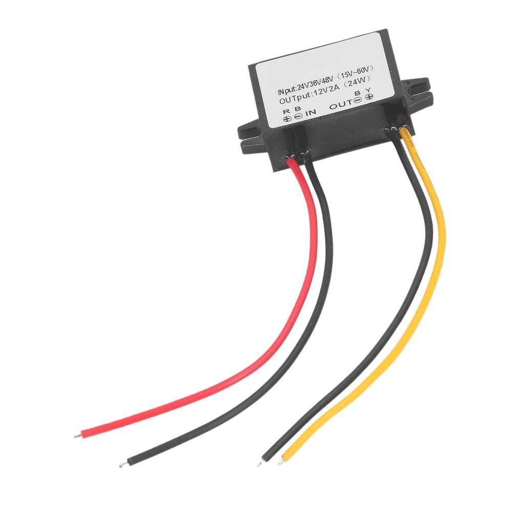 DC To DC Buck Converter 24V 36V 48V To 12V 2A 24W High Efficiency IP67 Waterproof Voltage Reducer