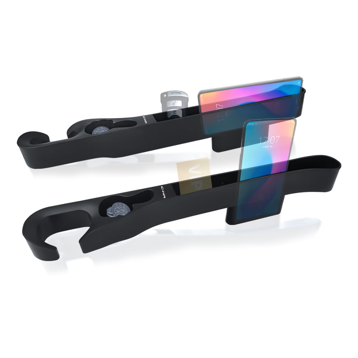 

Обновленный Эксклюзивный Логотип Классифицированное Хранение Хранение в Зазоре Консоль-Наполнитель Зазора с Зарядкой для Смартфона Картой и Монетами и Предотвращает Мелкие Предметы Симметричный чёрный