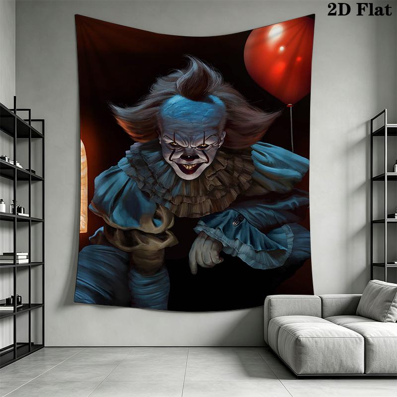 Creepy Clown Tapestry Spooky Room Tapestry Background Cloth Fashion Print Atmospheric Background Cloth Wall Decoration Christmas Gift