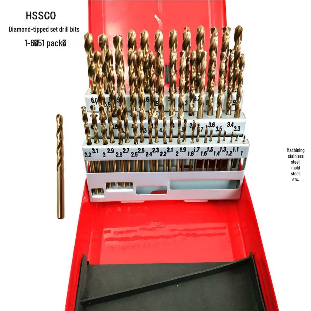 Stainless Steel Twist Drill Bit Set for Metal and Aluminum, Super Hard, Hand Drill, Straight Shank, Sizes 1-10.