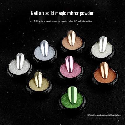 Solid Magic Mirror Laser Powder: Silver, Champagne Gold, Water Ripple Nail Art Accessories