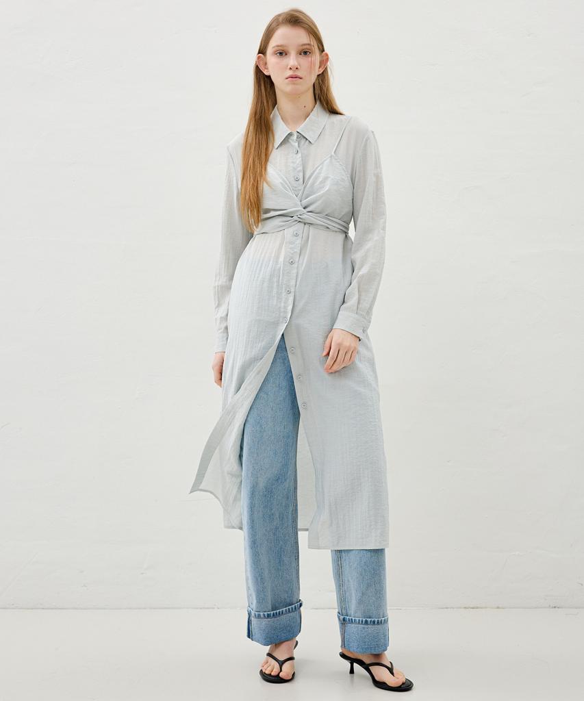Ollibeudeollibeu Bustier Layered Shirt Dress Oe6Mo3030