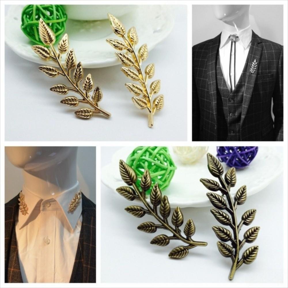 Gold Silver Collar Pin Rhinestone Brooch Collar Brooch New Vintage Sweater Pin  Clothing Accessory