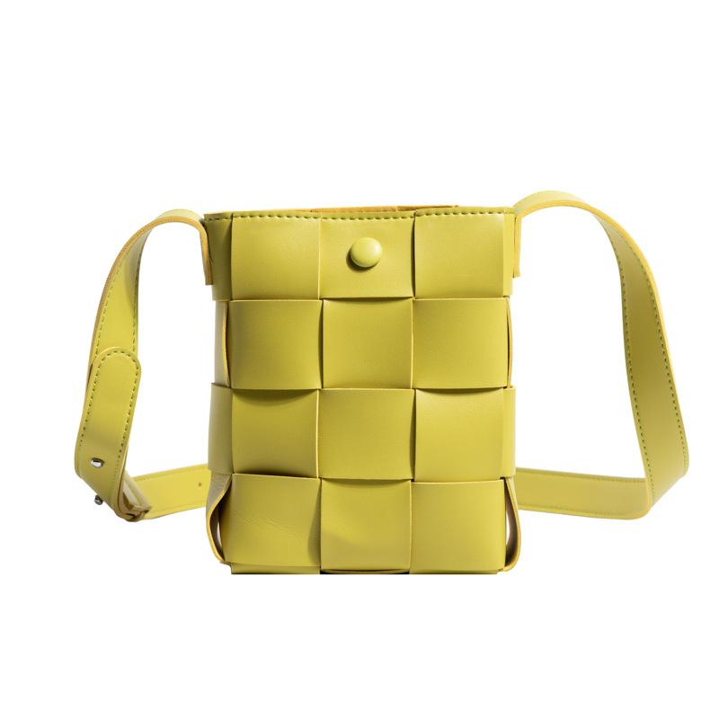 New Sweet Versatile Messenger Bag Casual Shoulder Bag Solid Color Woven Bag Mini Small Bag Mobile Phone Bag