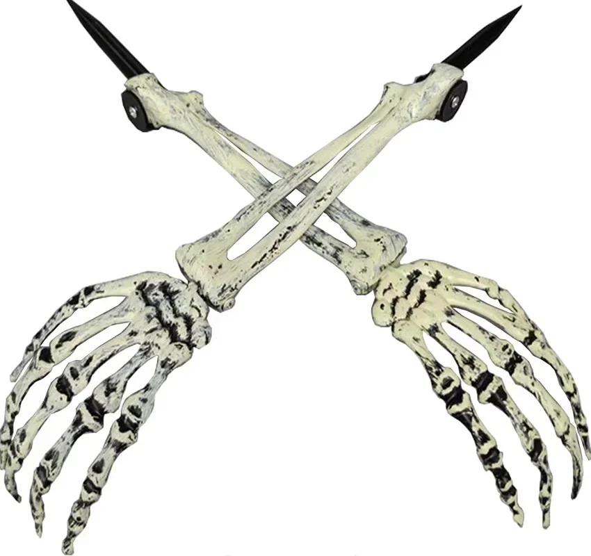 Halloween Skeleton Hands Stakes for Yard Plastic Realistic Zombie Ghost Scary Arm Stake for Outdoor Lawn Props Party Decorations