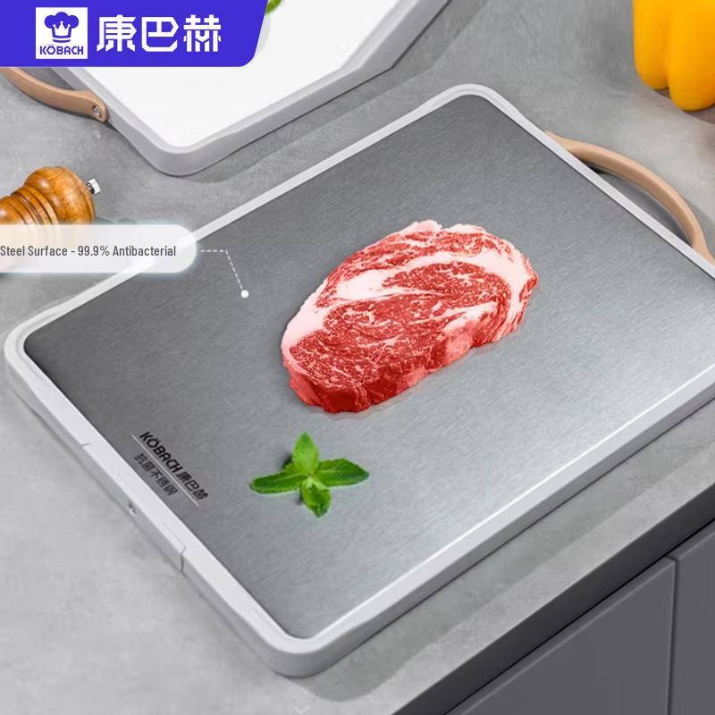 Kambach Kitchen Double-Sided Stainless Steel Antimicrobial Cutting Board