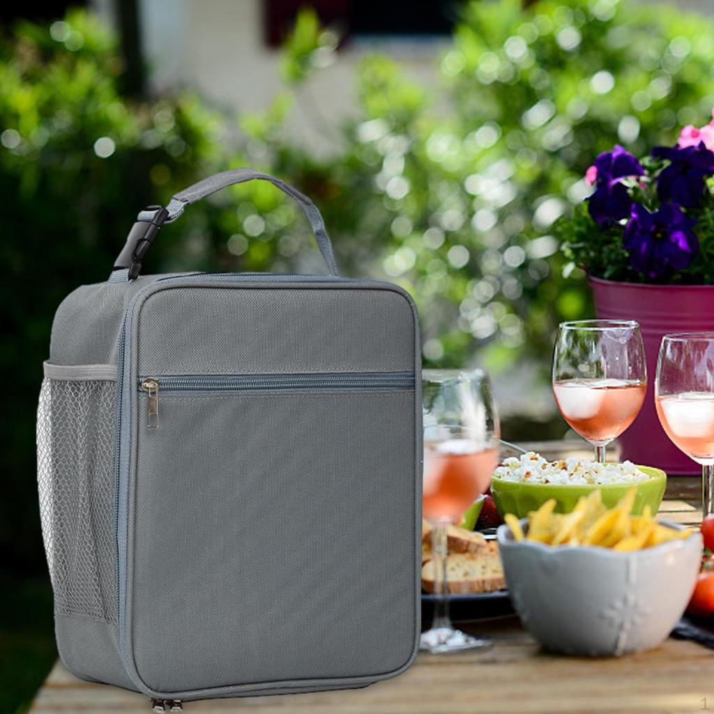 Insulated Handbag Large Capacity Picnic Tote Food Box Storage Bags for Outdoor, Fishing,