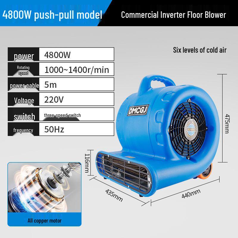 High-Power Commercial Blower & Floor Dehumidifier Dryer for Household and Bathroom
