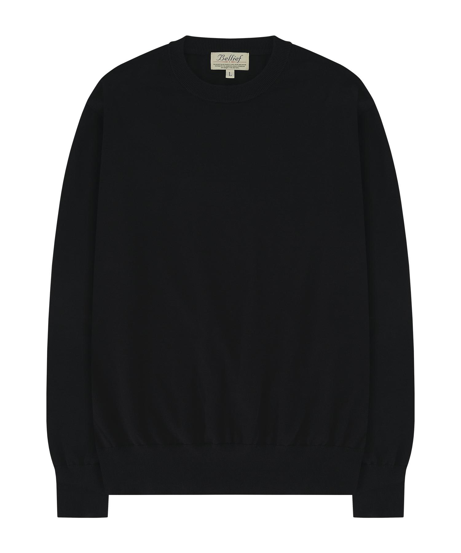 Belief Essential Crew Neck Knit (Black) Black/M