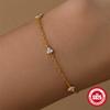 S925 Sterling Silver Multi-Element Petals Combined With Versatile Daily Simple Diamond Bracelet Autumn And Winter Accessories