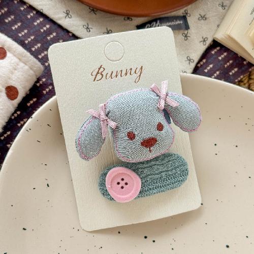 Autumn Retro Sweet Pink Coffee Leopard Pattern Bow Rabbit Hairpin Hair Ring Temperament Baby Tie Ball Head Flower Girl